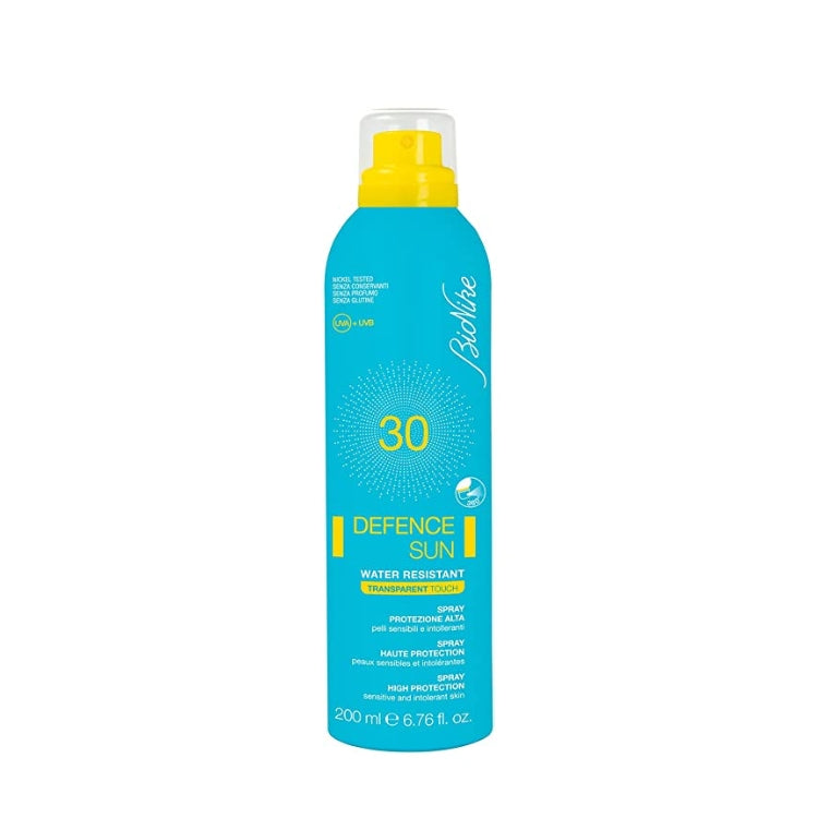 Bionike - Defence Sun - Water Resistant - Transparent Touch - Spray Protezione Molto Alta - Pelli Sensibili & Intolleranti
