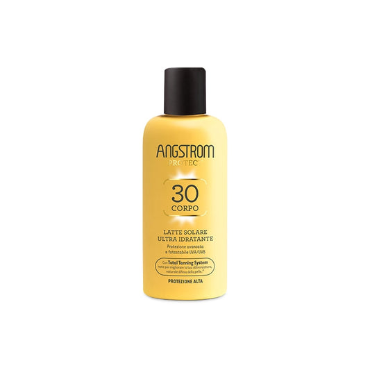 Angstrom - Latte Solare Ultra Idratante - Protezione Avanzata & Fotostabile UVA/UVB - Con Total Tanning System - Corpo