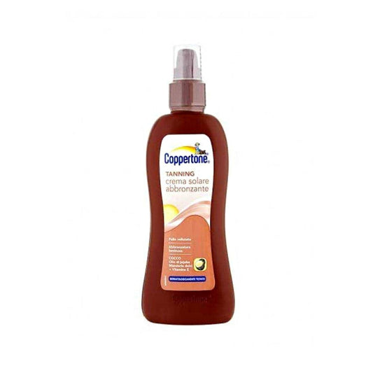 Coppertone - Tanning Crema Solare Abbronzante - Pelle Vellutata - Abbronzatura Luminosa - Cocco Olio Di Jojoba Mandorle Dolci + Vitamina E