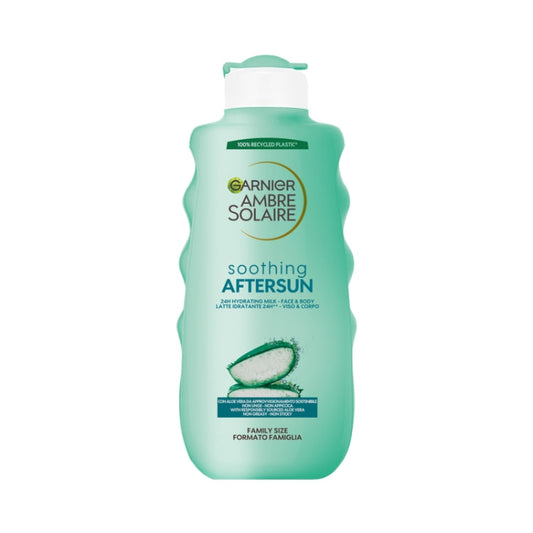 Garnier - Ambre Solaire - Soothing Aftersun - 24H Hydrating Milk - Face & Body - Latte idratante 24H - Viso & Corpo - Family Size - Formato Famiglia
