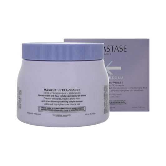 Kérastase - Blond Absolu - Masque Ultra-Violet - Acide Hyaluronique + Edelweiss - Masque Violet Anti-Faux Reflets Sublimateur De Blond - Anti-Brass Blonde Perfecting Purple Masque